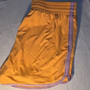 ZELOS Vibrant Orange Shorts with Purple Trim